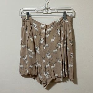 Deer print shorts